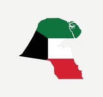Kuwait Map. Map of Kuwait with National Flag. vector