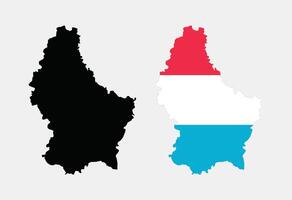 Luxembourg Map. Map of Luxembourg with national Flag. vector