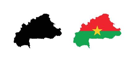 Burkina Faso Map. Map of Burkina Faso with National Flag. vector
