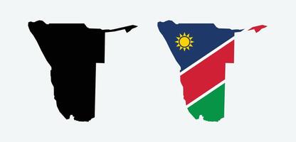 Namibia Map. Map of Namibia with National Flag. vector
