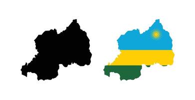 Rwanda Map. Map of Rwanda with National Flag. vector