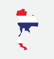 Thailand Map. Map of Thailand with National Flag. vector