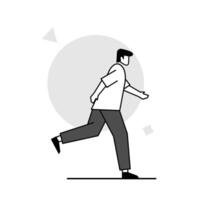illustration of flat character running fast vector