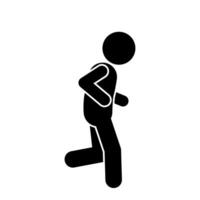 illustration of stick man and stick figure running or jogging vector