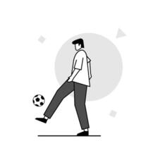 illustration of flat character juggling ball, soccer player vector