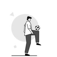 illustration of flat character juggling ball, soccer player vector