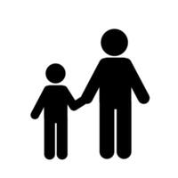 stick figure illustration of child and parent holding hands vector