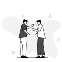 illustration of flat characters arguing vector