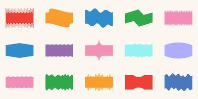 Colorful Abstract Shapes Set. Pastel Geometric Wavy Design Elements. Website Divider Decoration. Simple Curved Forms Collection. Hand drawn Isolated Illustration vector