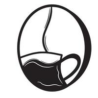 cup coffee bean logo vector