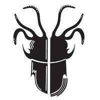 upside down squid icon, squid icon isolated vector