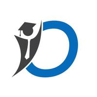 Letter O Education Logo Concept With Graduation Hat. Academy Graduation Logo Symbol vector