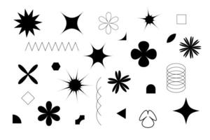Basic geometric shapes Y2K style. Abstract elements set brutalist style, brutalism simple figures for posters. Modern design vector