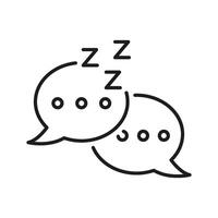 Speech Bubbles With ZZZ Line Icon. Sleepy Conversation Outline Symbol. Tired Communication. Editable Stroke. Isolated Illustration vector
