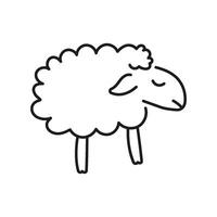 Sleeping Sheep Line Icon. Peaceful Rest and Counting Sheep Outline Symbol. Bedtime Rest and Calm Night. Relaxation Aid. Editable Stroke. Isolated Illustration vector