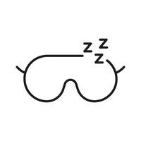 Sleep Mask With ZZZ Line Icon. Eye Mask For Sleeping Outline Symbol. Restful Sleep Accessory. Editable Stroke. Isolated Illustration vector