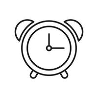 Alarm Clock Line Icon. Classic Bell Alarm Clock Outline Symbol. Wake-Up Timer Alarm. Time Reminder. Editable Stroke. Isolated Illustration vector