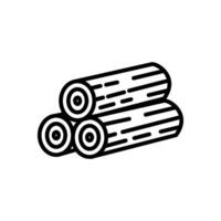 stack of logs icon in line style vector