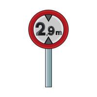 illustration of height limit 2,9 meter vector