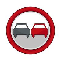 illustration of no overtaking sign vector