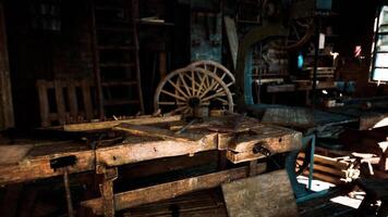 Old carpentry workshop filled with vintage tools and rustic charm video
