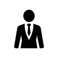A black and white silhouette of a man in a suit vector