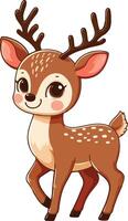 Cute deer in four different posts illustration vector