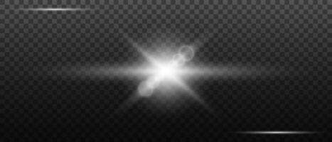 Sunlight flare isolated. Magic explosions with sparks and starlight for blazing sun and luminaries with geometric blur vector