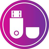 Usb Flash Drive Glyph Gradient Circle Icon vector