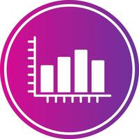 Bar Chart Glyph Gradient Circle Icon vector