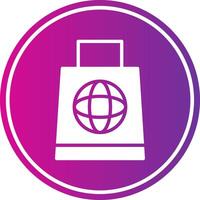 Eco Bag Glyph Gradient Circle Icon vector