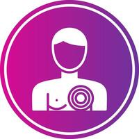 Chest Pain Glyph Gradient Circle Icon vector