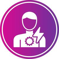 Chest Pain Glyph Gradient Circle Icon vector