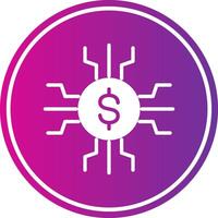Dollar Glyph Gradient Circle Icon vector