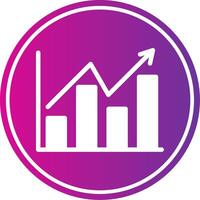Bar Chart Glyph Gradient Circle Icon vector