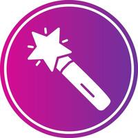 Magic Wand Glyph Gradient Circle Icon vector