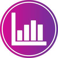 Bar Chart Glyph Gradient Circle Icon vector