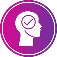 Head Glyph Gradient Circle Icon vector