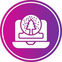 Laptop Glyph Gradient Circle Icon vector