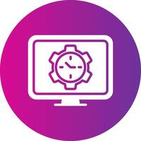 Time Management Glyph Gradient Circle Icon vector