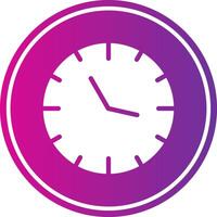 Clock Glyph Gradient Circle Icon vector
