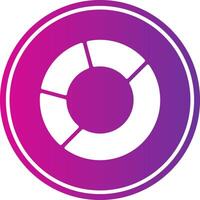 Pie Chart Glyph Gradient Circle Icon vector