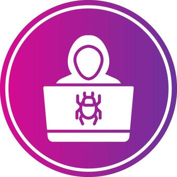 Hacker Glyph Gradient Circle Icon vector