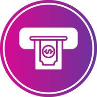 Cash Withdraw Glyph Gradient Circle Icon vector