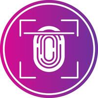 Fingerprint Scan Glyph Gradient Circle Icon vector