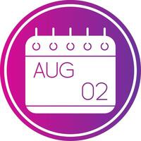 August Glyph Gradient Circle Icon vector