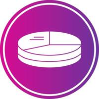 3D Pie Chart Glyph Gradient Circle Icon vector
