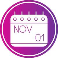 November Glyph Gradient Circle Icon vector