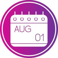 August Glyph Gradient Circle Icon vector