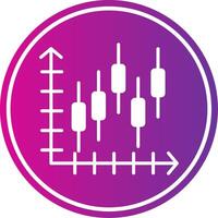 Candlestick Chart Glyph Gradient Circle Icon vector